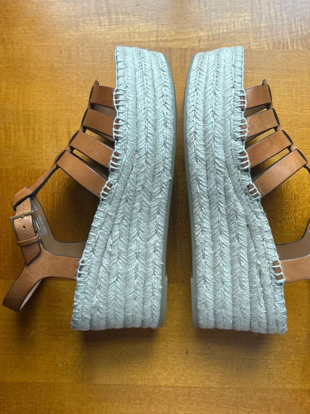 Tory Burch Leather Wedge Espadrilles